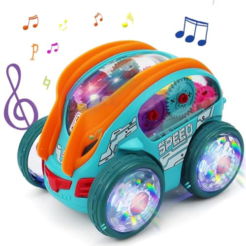 Dlishka Dynamic Gear-Powered Car, Mit LED-Lichtern und Musik, Weihnachten von Geschenke für Jungen und Mädchen, Spielzeugautos ab 3 4 5 6 7 8 9 10 11 12+Jahre von Dlishka