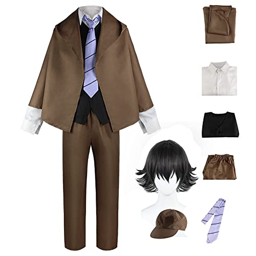 Anime Bungo Stray Dogs Cosplay Kostüm Ranpo Edogawa Anime Figur Cosplay Kostüm Sammlung Uniformen Einheitliche Requisiten Full Set Perücken Halloween Karneval Party Bühnenauftritt Kostüm von Dmspace