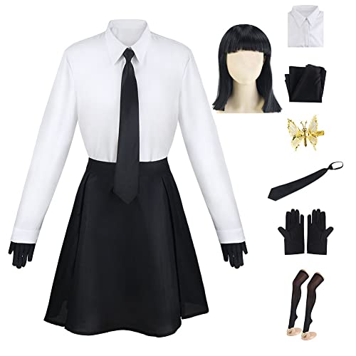 Anime Bungo Stray Dogs Cosplay Kostüm Yosano Akiko Anime Figur Cosplay Kostüm Sammlung Uniformen Einheitliche Requisiten Full Set Perücken Halloween Karneval Party Bühnenauftritt Kostüm von Dmspace