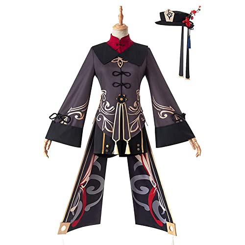 Dmspace Hu Tao Cosplay Kostüm Outfit Spiel Anime Charaktere Halloween Rollenspiel Party Cosplay Verkleidung Uniform Kleid Full Set Karneval Party Bühnenauftritt Kostüm Mädchen Uniform von Dmspace