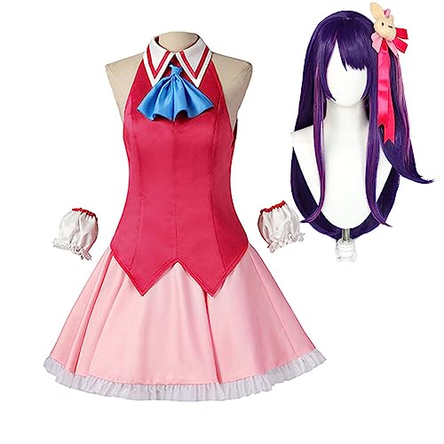 Dmspace Oshi no Ko Cosplay Kostüm Full Set mit Wig Hoshino Ai Anime Cosplay Girl Halloween Kostüm Karneval Party Bühnenauftritt Kleid Geschenke für Anime Fans von Dmspace