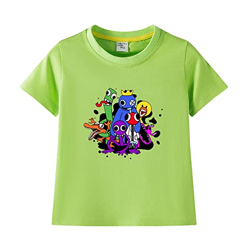 Dmspace Rainbow Friends Kinder T-Shirt Sommer Rundhals Lose Kurzarm T-Shirt 3D Anime Gedruck Casual Tops Jungen und Mädchen Sportswear Teenager Sweatshirt von Dmspace