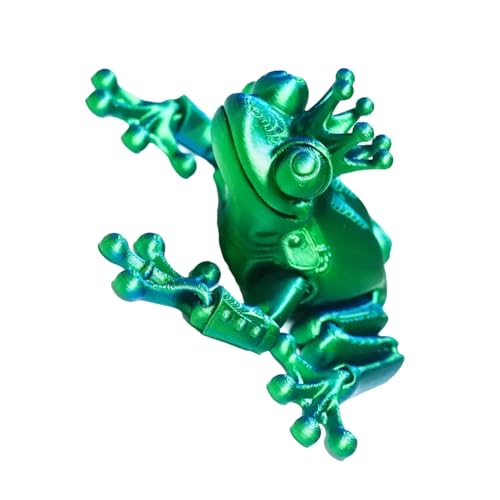 Dmuzsoih 3D-gedrucktes bewegliches Spielzeug,3D-gedrucktes Spielzeug Frosch - Schreibtischspielzeug für Kinder,Froschspielzeug mit beweglichen Gelenken, bewegliches Spielzeug, Fidget Frog 3D-gedruckt, von Dmuzsoih