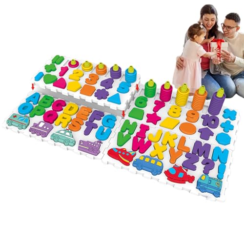 Dmuzsoih Buchstaben-Puzzle, Alphabet-Zahlenform-Puzzles | Lustiges Buchstaben-Zahlen-Matching-Brettspiel - Form- und Farberkennungsspiel für Mädchen, Kinder von Dmuzsoih