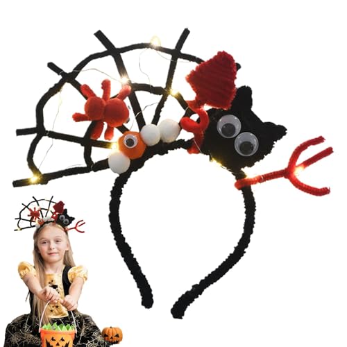 Dmuzsoih Haarband für Halloween-Kostüme, Stirnbänder für Halloween-Kostüme - Beleuchtetes Haarreifen-Kopfschmuck-Herstellungsset - Foto-Requisiten für Halloween, Karneval, Cosplay, niedliche von Dmuzsoih