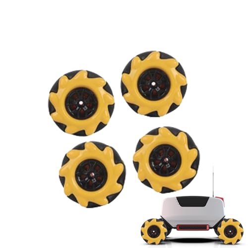 Dmuzsoih Mecanum Wheels Roboterteile | Mecanum Wheels Roboterräder | 48 mm linke & rechte , 2 Paar Ersatzteile für Roboterfahrwerk, Roboterrad-Zubehör von Dmuzsoih