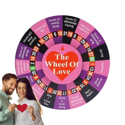 Dmuzsoih Paar-Spielrad, Paar-Roulette, Roulette-Rad-Fidget-Spielzeug, Batterie Das Rad der Liebe Tischspiel Valentine Wheel Fidget Toy Travel Women Boyfriend von Dmuzsoih