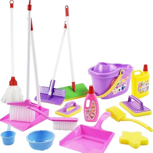 Dmuzsoih Pretend Cleaning Set, Pretend Cleaning Toys,Pretend Play Kinder Hausreinigungsspielzeug - Putzspielzeug-Set für Kinder, Hauswirtschafts-Rollenspiel-Reinigungsset, von Dmuzsoih