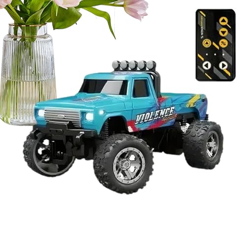 Dmuzsoih RC-Truck-Crawler-Spielzeug, ferngesteuertes LKW-Spielzeug | Kleines Elektroauto-Spielzeug | Wiederaufladbarer Indoor-Autorennfahrer, 2,4-GHz-Elektroauto-Spielzeug mit Lichtern, Maßstab 1:64 von Dmuzsoih