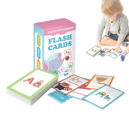 Dmuzsoih Sight Word Flash Cards, Sprechende Flash Cards für Kinder, Karteikarten Alphabet 58 Stück kognitive Lernkarten, Lernspielzeug im Vorschulalter, Taschen-Lernkarten für und Mädchen von Dmuzsoih