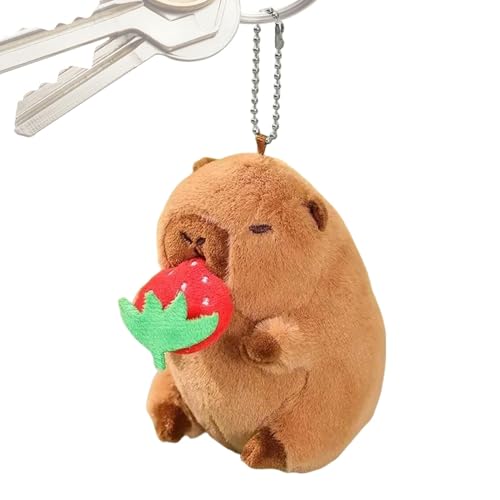 Dmuzsoih Süßer Capybara-Plüsch,Süßer Capybara-Plüsch-Schlüsselanhänger | Realistisches Capybara-Kuscheltierspielzeug,Capybara Plüsch-Schlüsselanhänger, Stofftier-Schlüsselanhänger, von Dmuzsoih