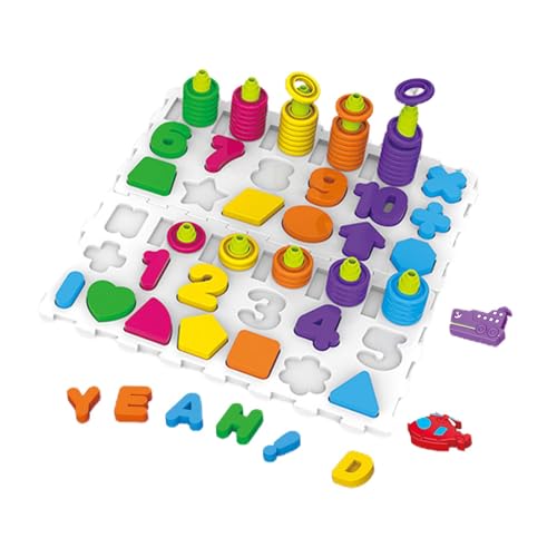 Dmuzsoih Zahlenform-Zuordnungsspiel, Alphabet-Zuordnungsspiel | Lustiges Buchstaben-Zahlen-Matching-Brettspiel,Form- und Farberkennungsspiel für Mädchen, Kinder von Dmuzsoih