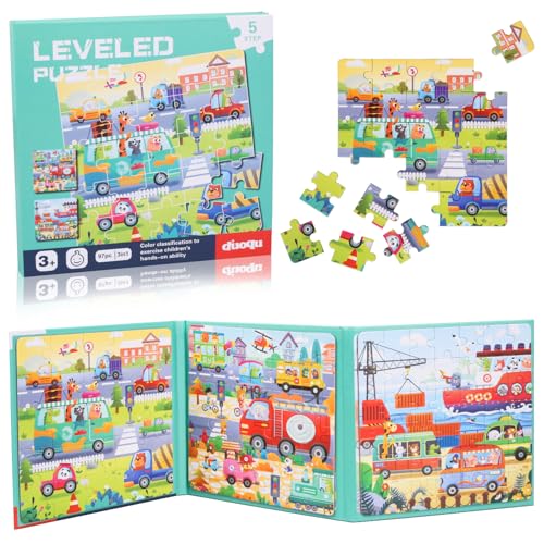 Dncvb 97 Teile Magnetische Puzzle für Kinder,Fahrzeug Kinderpuzzle Magnet,Magnetspiel Puzzle,Reisespiele Kinder ab 3 Pädagogisches Puzzles,Schwierigkeitsgrade Lernspielzeug für Kinder 3 4 5 Jahren von Dncvb