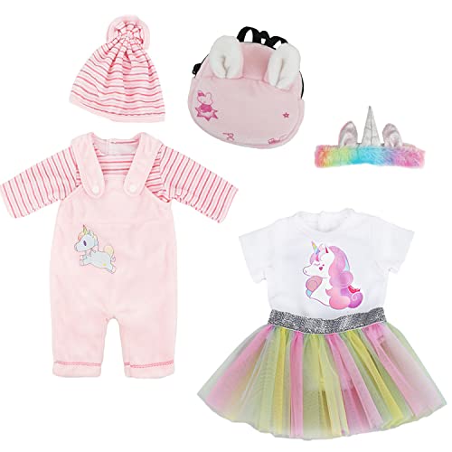 Kleidung Bekleidung Outfits für Baby Puppen, Outfits mit Hut für Baby Doll für Puppen 35-43 cm von DoDuo