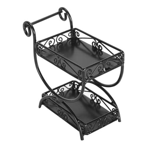 1:12 Puppenhaus-Garten-Blumenwagen, Kompakter Miniatur-Gartendekorationswagen, Vielseitiges Metall für 1:12 Puppenhaus (Black) von Doact