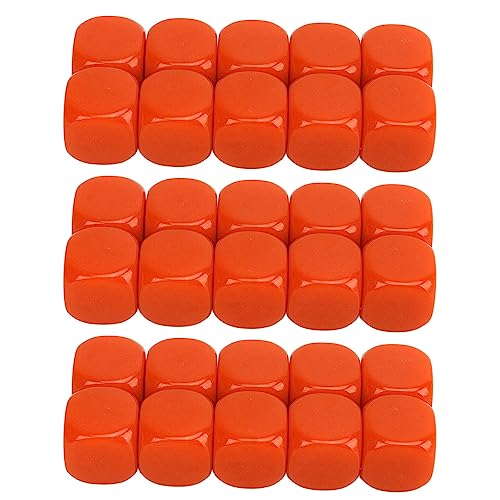 DIY-Würfel, 16 Mm Würfel aus Kunststoff, Langlebig, Wiederverwendbar für Brettspiele (ORANGE) von Doact