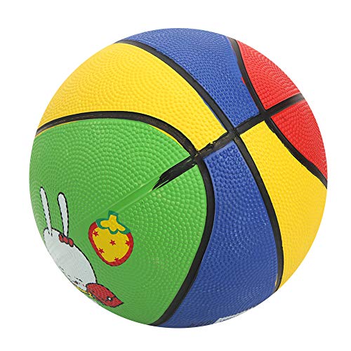 Doact Basketball, Kleiner Basketball, Nummer 3, Kleines Weißes Kaninchen, Gummi, Verschleißfester Outdoor-Basketball, Kleinkind-Basketball, 18 Cm Durchmesser, für 1–5 Jahre Alt von Doact