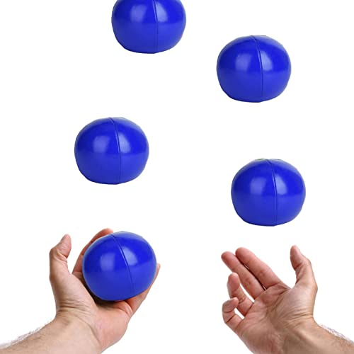 Doact Jonglierbälle, 3 Stück, 6,3 cm, PU + Feines Gummi-Clown-Jonglierball-Set, Jonglierbälle mit Netztasche für Anfänger und Profis (Blue) von Doact