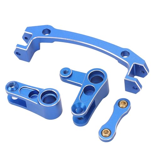 Doact Vibrationsreduzierung der Lenkkurbel aus Aluminiumlegierung, Korrosionsbeständiger RC-Lenkkurbel-Servoschutz für ARRMA 1/8 Mojave 4X4 4S RC-Auto (Blue) von Doact