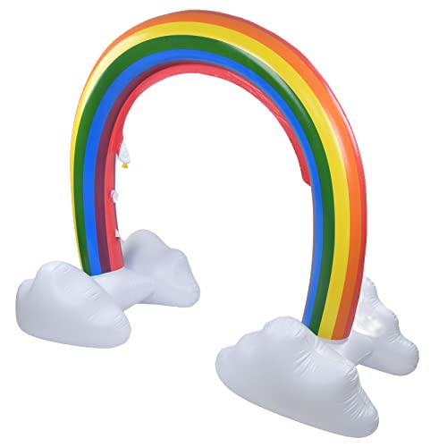 Regenbogensprinkler, Regenbogenbogen-Kindersprinkler, Zusammenklappbar, Dickes PVC, Buntes Bogenbrückenspielzeug, Aufblasbarer Wolkensprinkler, Wasserpark-Spielzeug, Spiele von Doact