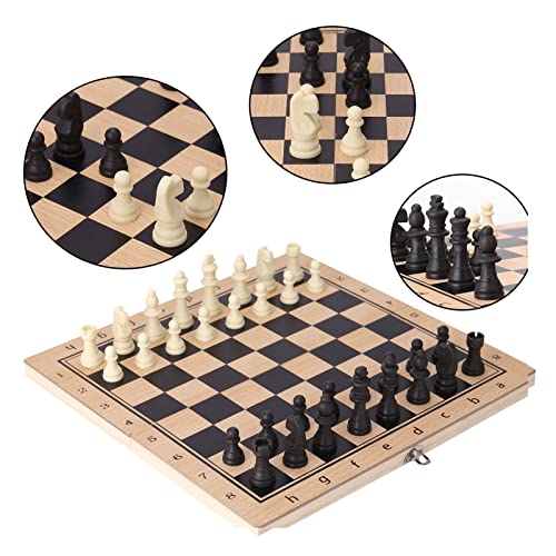 Schachspiel für, Tragbares Schachbrettspiel, Holzschachspiel, Schachbrett, Holzschachspiele für Jungen, Mädchen, Erwachsene (Black) von Doact