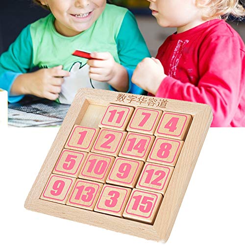 Zahlenpuzzle, Zahlenspielzeug Baby Digitales Zahlenpuzzle Spielzeug Zahlenblöcke Lernspielzeug aus Holz Mathespielzeug für Erwachsene (Digitale Huarong Road Pink Edition) von Doact