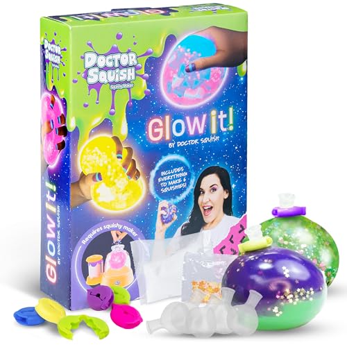 Doctor Squish Glow in the Dark Squishy Pack Nachfüllpackungen – DIY Squishy Making Kit – Erstellen Sie Ihre eigenen Squishies mit Neon Glow Effekten von Doctor Squish