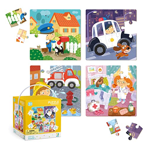 Berufe 4-in-1 Puzzles (12, 16, 20, 24 Teile) für Kinder von 3, 4, 5 Jahren, Dodo pädagogisches Geschenk für frühes Lernen für Jungen und Mädchen von Dodo