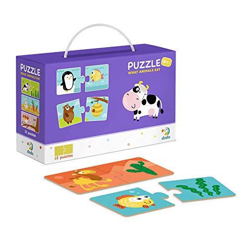 Dodo D300118 Educational Puzzle Duo What Animals Eat 24 Pieces von Dodo