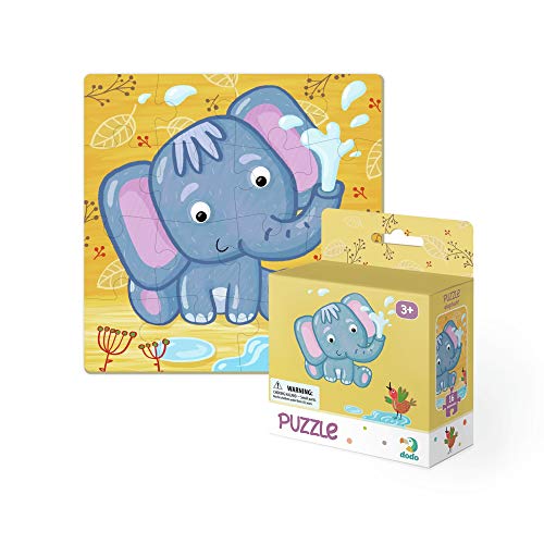 Dodo D300162 Educational Elephant Puzzle 16 Pieces, Various von Dodo