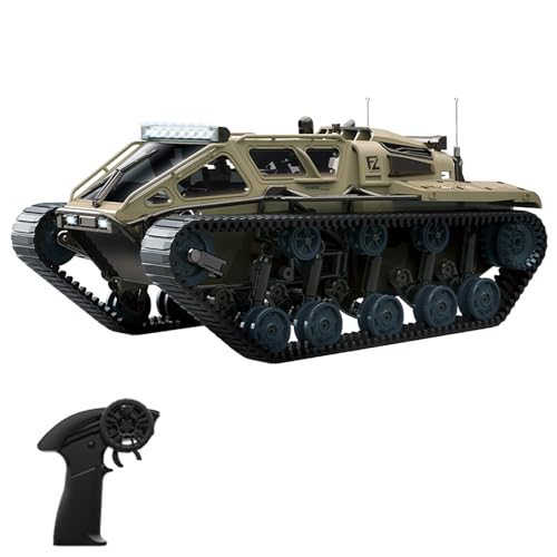 Dodoore Ferngesteuerter Panzer, 2,4 GHz All-Terrain-Stunt-RC Auto mit 360° Drehung und LED-Leuchten, Geländewagen mit Kettenantrieb von Dodoore