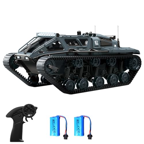 Dodoore Ferngesteuerter Panzer, 2,4 GHz All-Terrain-Stunt-RC Auto mit 360° Drehung und LED-Leuchten, Geländewagen mit Kettenantrieb von Dodoore