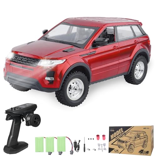 Dodoore Ferngesteuertes Auto, 1:14 2,4 GHz 4WD RC Auto Offroad Rock Crawler mit LED-Scheinwerfern und Rücklichtern, Elektrisches Geländewagen RC Car für Alle Gelände von Dodoore