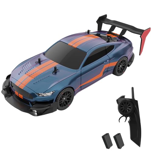 Dodoore Ferngesteuertes Auto 40 km/h RC Auto Drift 1/14 RTR 4WD 2,4 GHz 30 Min Spielspaß LED-Licht Austauschbare Reifen Hohe Geschwindigkeit RC Drift Car Kindergeschenke Erwachsene 2 Akku Blau Orange von Dodoore