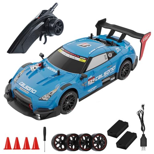 Dodoore Ferngesteuertes Auto 40 km/h RC Auto Drift 1/14 RTR 4WD 2,4 GHz 30 Minuten Spielspaß LED-Licht Austauschbare Reifen Hohe Geschwindigkeit RC Drift Car Kindergeschenke Erwachsene 2 Akku Hellblau von Dodoore