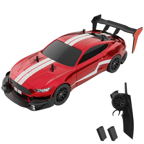 Dodoore Ferngesteuertes Auto 40 km/h RC Auto Drift 1/14 RTR 4WD 2,4 GHz 30 Minuten Spielspaß LED-Licht Austauschbare Reifen Hohe Geschwindigkeit RC Drift Car Kindergeschenke Erwachsene 2 Akku Rot Weiß von Dodoore