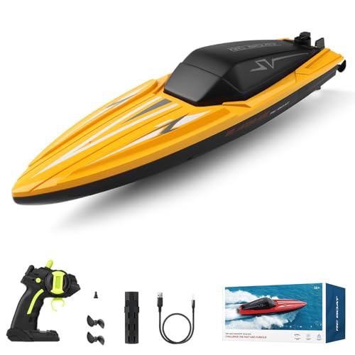 Dodoore Ferngesteuertes Boot, 2,4 GHz Speedboat Wasserdichtes RC Boot, 30 Minuten Laufzeit, Rennboote für Pools und Seen von Dodoore