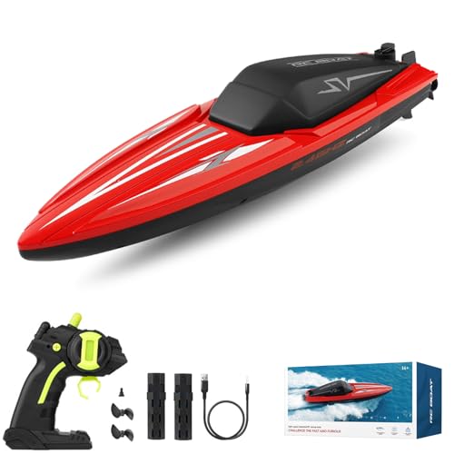 Dodoore Ferngesteuertes Boot, 2,4 GHz Speedboat Wasserdichtes RC Boot, 30 Minuten Laufzeit, Rennboote für Pools und Seen von Dodoore