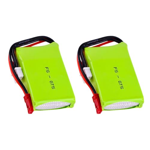 Dodoore Flysky FS-GT5 Batterien 7,4 V 1500 mAh Lithium Batterie Lipo Akku Geeignet für Flysky FS-GT5 Fernbedienung 2S Wiederaufladbar Starke Kapazität Lange Betriebszeit 2 Stück von Dodoore