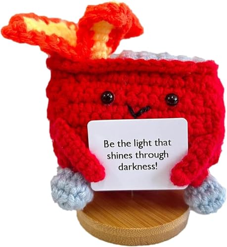 Emotional Support Dumpster Fire - Adorable Crochet Dumpster Fire, Handmade Crochet Emotional Support Dumpster Fire, Emotional Crochet Dumpster Fire, Crochet Knitting Toy, Funny Desk Decor (Red) von Doduiu