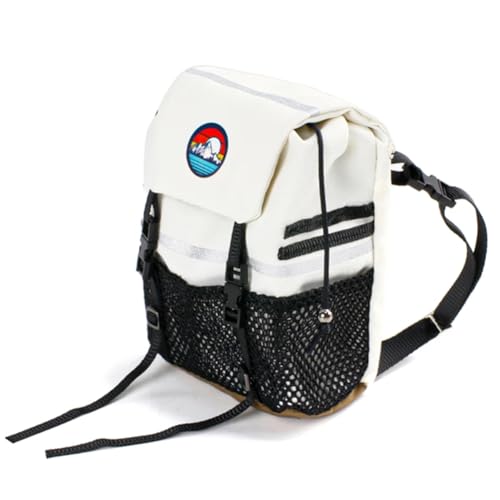 Doengdfo Simulation Rucksack Schaufel Aufbewahrungstasche Gepäcktasche Handtasche Dekoration für 1/8 1/10 RC Crawler Auto, Weiße Tasche von Doengdfo
