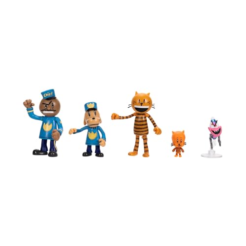 Dog Man Film-Actionfiguren-Multipack-Set von Jakks Pacific, enthält 6 cm bewegliche Figuren – inspiriert Movie Toys, Lil Petey, Petey, Chief und Flippy! von Dog Man