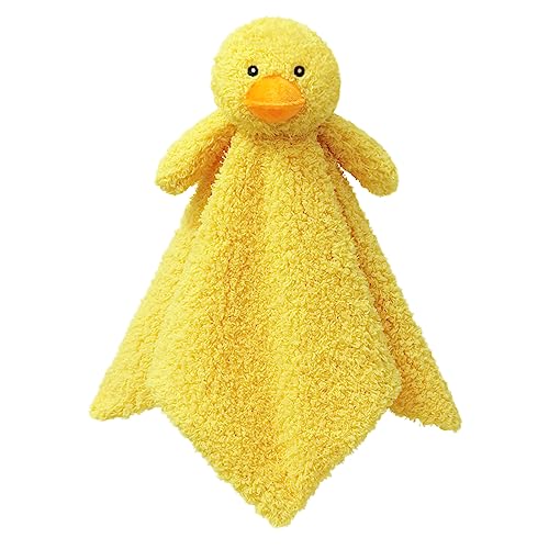 Doindute Gelbe Ente für Babys, weiche Stofftier-Sicherheitsdecke, Plüsch-Entenfigur, liebevolle Decke, Babyparty/Kindergarten-Geschenk, Neugeborenes, Kleinkind, Kuscheldecke für Kind, 35,6 cm von Doindute