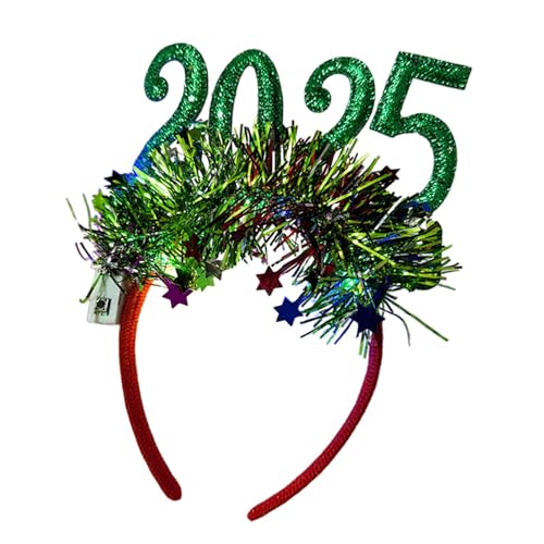 Doiyislem 2025 leuchtendes Bopper-Stirnband, 2025 LED-Stirnband | Neujahr Tiara Stirnband Bopper | Glühender Glitzer-Frohes Neues-Jahr-Stirnband-Haarschmuck, Kostüm-Kopfschmuck für die Silvesterfeier von Doiyislem