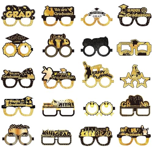 Doiyislem Abschluss Party Brillen | 2025 Abschluss Accessoires Brille 20 Stück | Papier Sehhilfen Leicht Feiertagsbedarf Deko Für Klassenraum Schule Doiyislem Abschluss Party Brillen | 2025 Abschluss Accessoires Brille 20 Stück | Papier Sehhilfen Leicht Feiertagsbedarf Deko Für Klassenraum Schule von Doiyislem