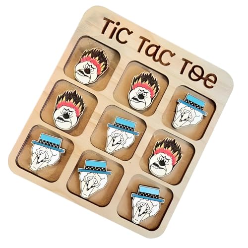 Doiyislem Klassisches Brettspiel, Familienspiele aus Holz, Tic-Tac-Toe Holzbrettspiel Familienspiel, Interaktives klassisches dekoratives Puzzlespiel für Kinder und Erwachsene von Doiyislem