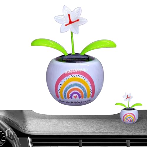 Doiyislem Wackelblume Solar - Wackelfigur Blumes, Solarbetriebenes Schwingendes Animiertes Tänzerspielzeug, Deko Fensterbank Auto Dekoblume, Für Auto Armaturenbrett Haus Büro Schreibtisch Dekoration von Doiyislem