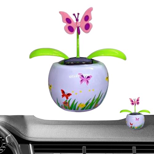 Doiyislem Wackelblume Solar - Wackelfigur Blumes, Solarbetriebenes Schwingendes Animiertes Tänzerspielzeug, Deko Fensterbank Auto Dekoblume, Für Auto Armaturenbrett Haus Büro Schreibtisch Dekoration von Doiyislem