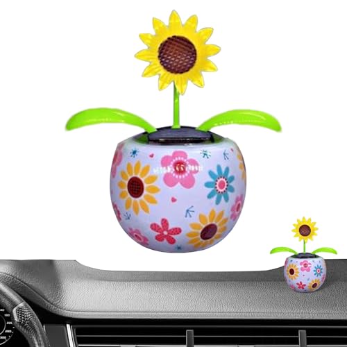 Doiyislem Wackelblume Solar - Wackelfigur Blumes, Solarbetriebenes Schwingendes Animiertes Tänzerspielzeug, Deko Fensterbank Auto Dekoblume, Für Auto Armaturenbrett Haus Büro Schreibtisch Dekoration von Doiyislem