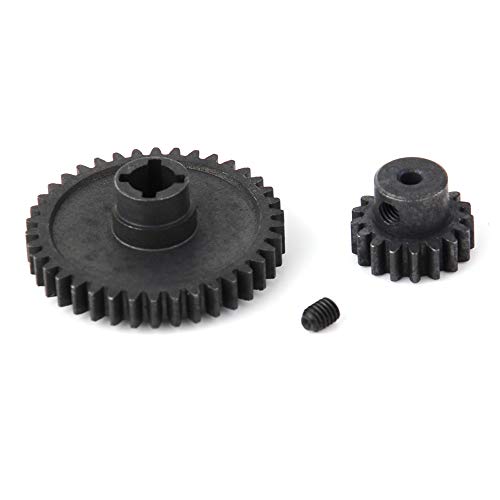 DollaTek 2er-Pack Metalldifferential Hauptgetriebe 42T und Motorritzel 27T Satz für WLtoys A959-B A969-B A979-B K929-B 1/18 RC-Auto (schwarz) von DollaTek